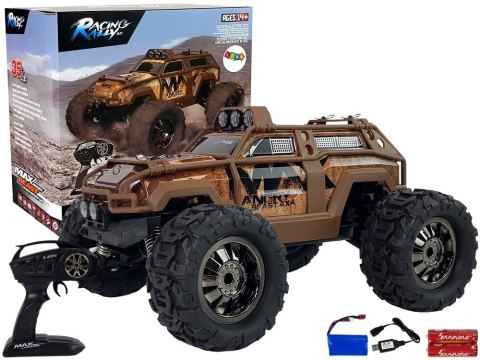 AUTO RAJDOWE OFF-ROAD R/C BRĄZOWE 2.4G 1:18 35KM/H