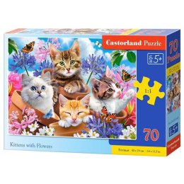 Puzzle 70 kittens with flowers