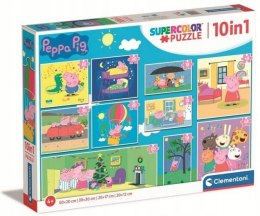 Puzzle 10 w 1 Super Kolor Świnka Peppa