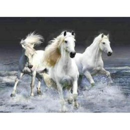 Diamentowa mozaika - Białe konie w morzu
