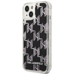 Karl Lagerfeld Monogram Liquid Glitter - Etui iPhone 14 Plus (czarny)