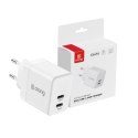 ŁADOWARKA SIECIOWA 35W 2x USB-C CRONG BIAŁA