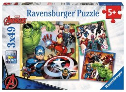 Puzzle 3x49 elementów Marvel Avengers