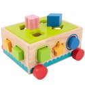 DREWNIANY SORTER WÓZEK KLOCKI 16 EL. TOOKY TOY