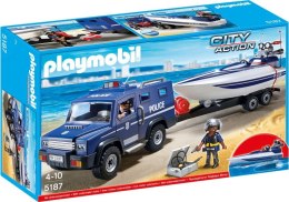 ZESTAW Z FIGURKAMI PLAYMOBIL CITY ACTION 5187 POJAZD TERENOWY POLICJI