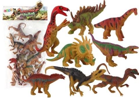 ZESTAW FIGURKI DINOZAURY 8 SZTUK KOLOROWE PARK DINOZAURÓW