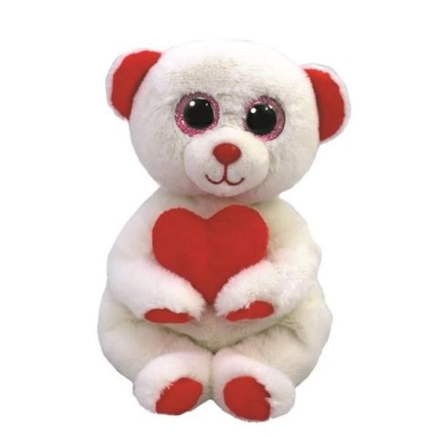 PLUSZOWA MASKOTKA TY BEANIE BOOS NIEDŹWIEDŹ Z SERCEM DESI 15 CM BIAŁY