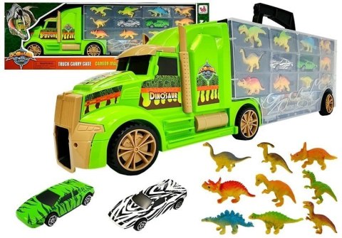 CIĘŻARÓWKA TRANSPORTER SORTER WALIZKA Z DINOZAURAMI FIGURKI DINOZAURÓW