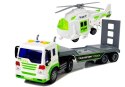 AUTO TRANSPORTER CIĘŻARÓWKA LAWETA NA BATERIE 1:16 Z HELIKOPTEREM