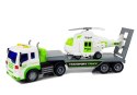 AUTO TRANSPORTER CIĘŻARÓWKA LAWETA NA BATERIE 1:16 Z HELIKOPTEREM