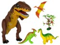 ZESTAW PARK JURAJSKI FIGURKI DINOZAURY TYRANOZAUR REX AKCESORIA Z DŹWIĘKIEM