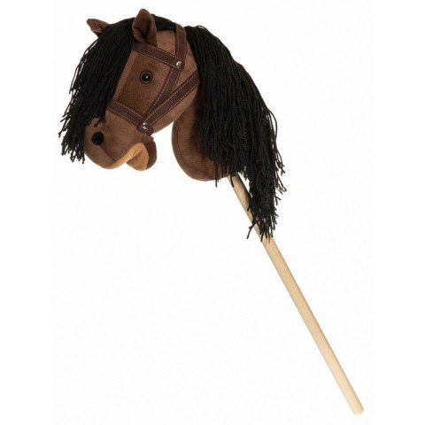 KOŃ GŁOWA KONIA NA KIJU HOBBY HORSE BRĄZOWY Z LEJCAMI 80 CM