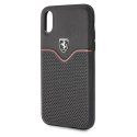 Ferrari Victory - Skórzane etui iPhone Xs / X (czarny)