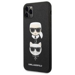 Karl Lagerfeld Saffiano Karl & Choupette Heads - Etui iPhone 11 Pro Max (czarny)