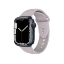 PASEK SILIKONOWY DO ZEGARKA APPLE WATCH 38/40/41 MM CRONG SZARA LAWENDA