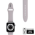 PASEK SILIKONOWY DO ZEGARKA APPLE WATCH 38/40/41 MM CRONG SZARA LAWENDA