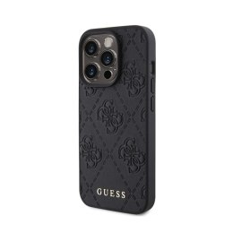 Guess Leather 4G Stamped - Etui iPhone 15 Pro (czarny)