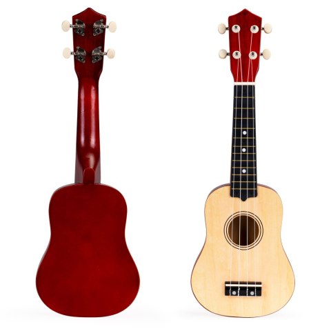 DREWNIANA GITARA UKULELE DLA DZIECI 4 STRUNY NYLONOWE ECOTOYS