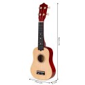 DREWNIANA GITARA UKULELE DLA DZIECI 4 STRUNY NYLONOWE ECOTOYS