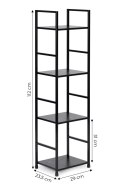 DREWNIANY REGAŁ INDUSTRIALNY SZAFKA 4 PÓŁKI LOFT METALOWA RAMA 112x29 cm