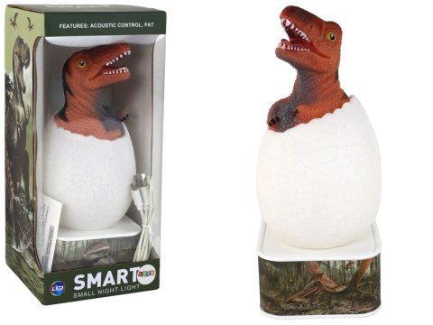 LAMPKA NOCNA W KSZTACIE DINOZAURA JAJKO DINOZAUR LED MICRO USB T-REX CZERWONY