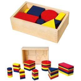 DREWNIANE KLOCKI DIENESA FIGURY GEOMETRYCZNE MONTESSORI VIGA TOYS