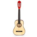 DREWNIANA GITARA DLA DZIECI INSTRUMENT MUZYCZNY 6 STRUN NAUKA GRY