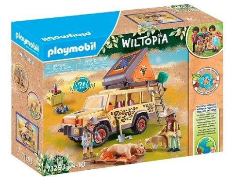 ZESTAW Z FIGURKAMI PLAYMOBIL WILTOPIA Z SAMOCHODEM TERENOWYM WŚRÓD LWÓW