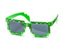 IMPREZOWE PIKSELOWE OKULARY 8 BIT PIXEL MINECRAFT STYLE ZIELONE