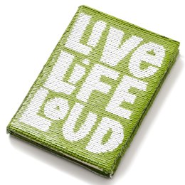 NOTES ZESZYT TWARDA OPRAWA Z CEKINAMI LIVE LIFE LOUD A5 192 STRONY