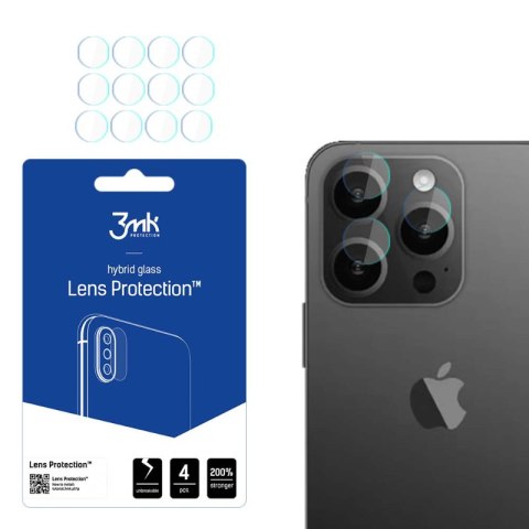 SZKŁO NA OBIEKTYW APARATU 3MK DO IPHONE 15 PRO  4 ZESTAWY