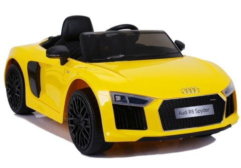 POJAZD ELEKTRYCZNY AUTO NA AKUMULATOR AUDI R8 ŻÓŁTY LAKIEROWANE