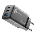 ŁADOWARKA SIECIOWA 2X USB-C USB-A POWER DELIVERY 65W CELLULARLINE CZARNA