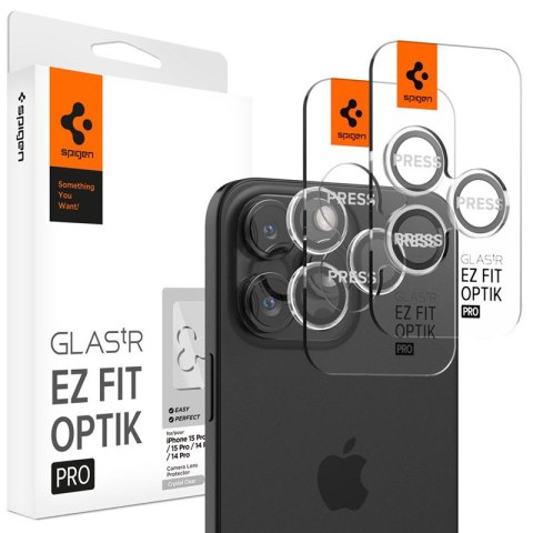 Spigen Optik.TR EZ Fit Camera Lens Protector 2-Pack - Szkło ochronne na obiektyw do iPhone 15 Pro / 15 Pro Max / iPhone 14 Pro /