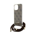 Guess Crossbody Cord 4G Print - Etui iPhone 15 Pro (brązowy)