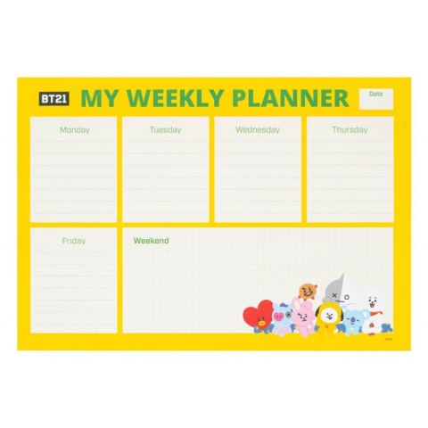 PLANNER TYGODNIOWY 54 STRONY A4 LINE FRIENDS BT21