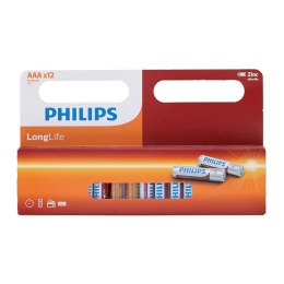 Philips LongLife - Zestaw baterii cynkowych AAA / R03 1.5V 12 szt.