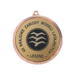 Medal brązowy z miejscem na emblemat 50 mm - medal stalowy z grawerem na laminacie