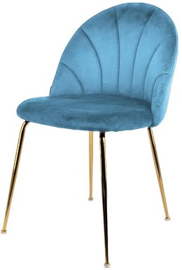 Krzesło tapicerowane CAMILA LIGHT BLUE VELVET GOLD