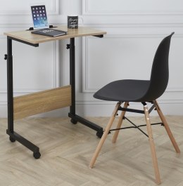 Stolik pod laptopa z kółkami biurko dostawiane do fotela kanapy - brąz
