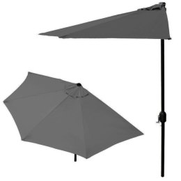 Parasol ogrodowy pół-parasol ścienny na taras 2,7m szary