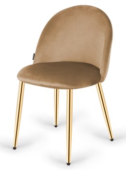 Krzesło tapicerowane GLORIA SAND VELVET GOLD OUTLET