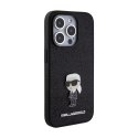 Karl Lagerfeld Fixed Glitter Ikonik Logo Metal Pin - Etui iPhone 15 Pro Max (czarny)