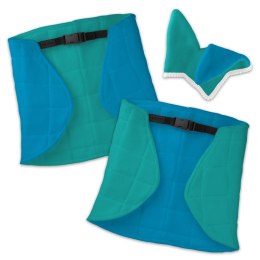 Derka dwustronna i nauszniki Skippi dla Hobby Horse - niebieska - zielona