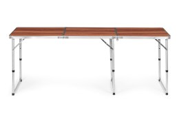 Stolik turystyczny stół składany kemping brązowy blat 180 x 60 cm