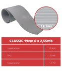 Taśma ogrodzeniowa PASKI 6 x 2,55mb CLASSIC 19cm PROTECTO SZARA + 12 klipsów GRATIS