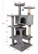 Drapak dla kota CT10, 49x49x132cm jasnoszary