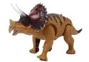 DINOZAUR FIGURKA ŻÓŁTY TRICERATOPS NA BATERIE