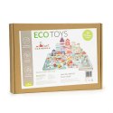 DREWNIANE KLOCKI EDUKACYJNE MIASTO MATA 121 SZT ECOTOYS