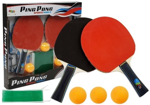 ZESTAW DO PING PONG PALETKI SIATKA PIŁECZKI